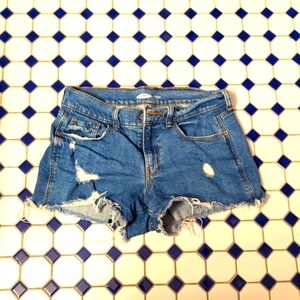 Distressed Denim Shorts